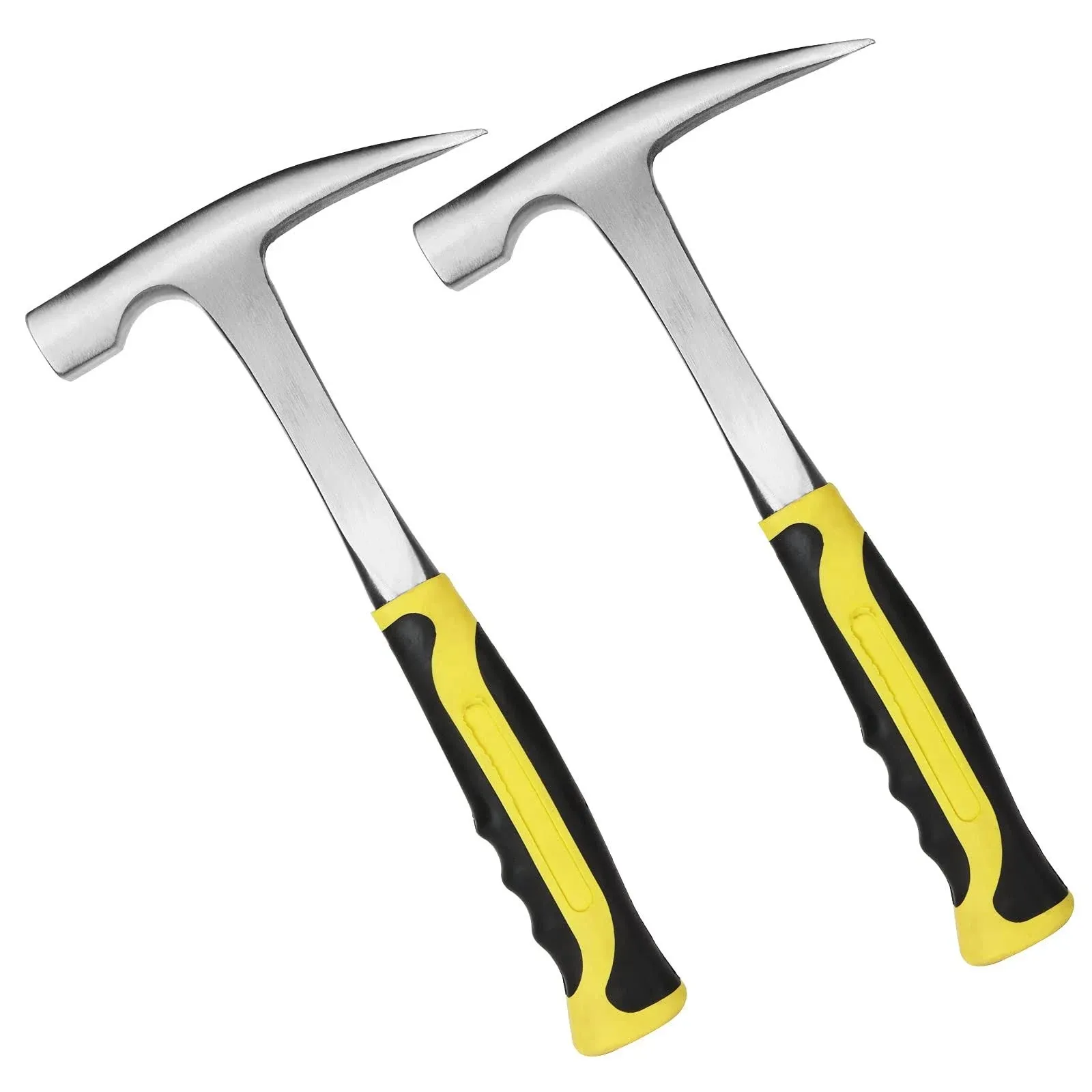 2 Pack Rock Pick Hammer with Non-Skid Handle, 12.8&#034; All Steel Geologist Hammer