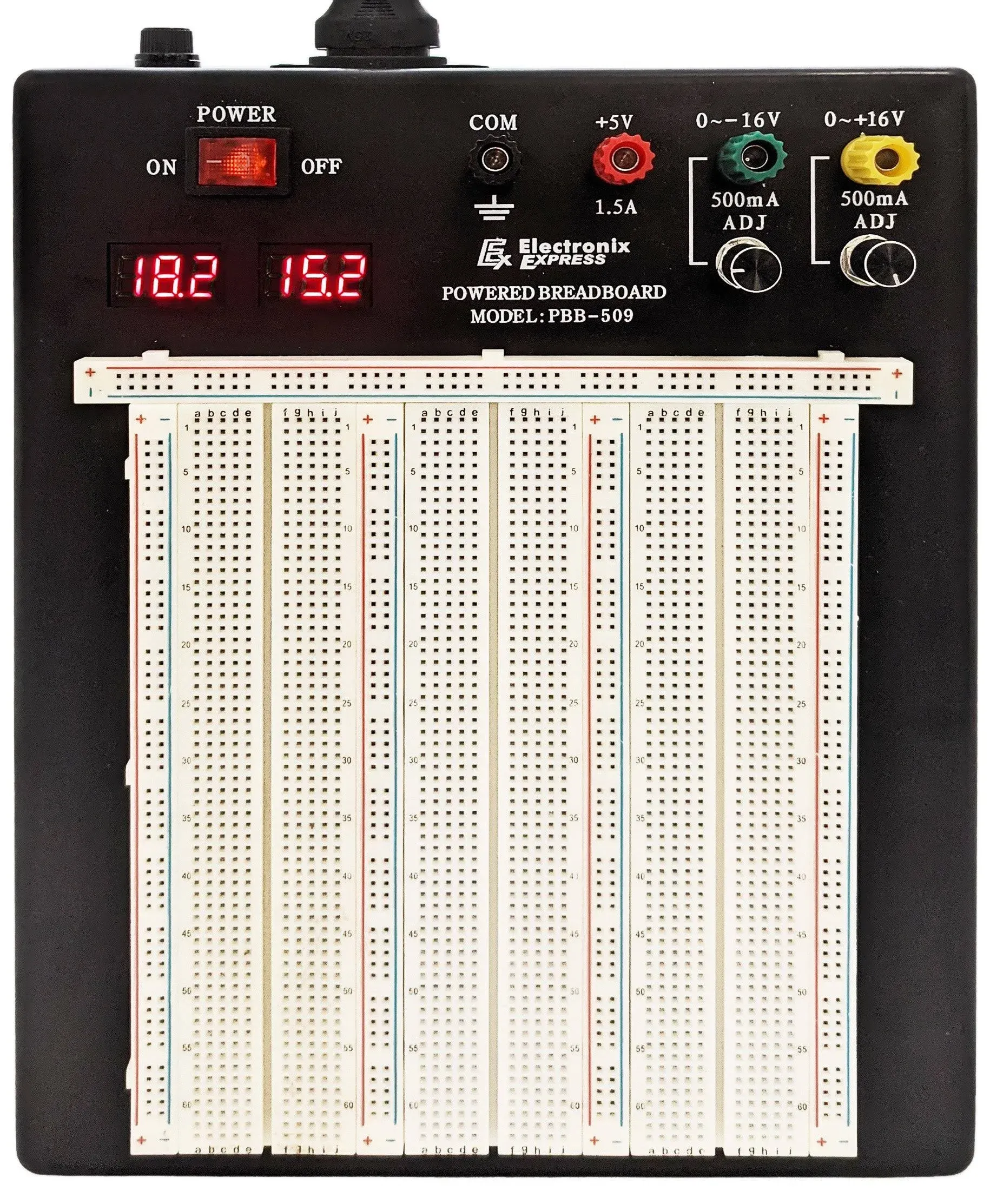 Powered Solderless Breadboard, 2390 Tie Points and 3 Regulated Power Supplies