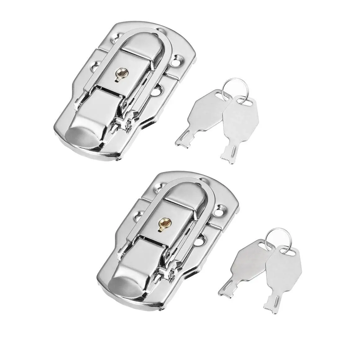 Uxcell 92mm x 50mm Metal Small Size Suitcase Lock Hasp Catch Latch with Keys 2 Pcs | Harfington