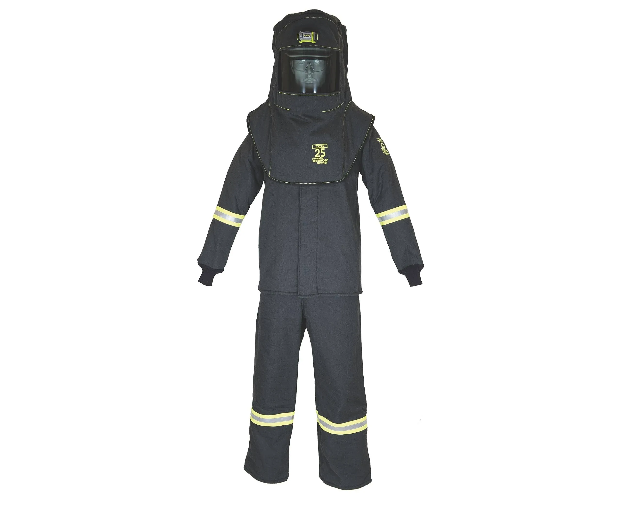 OBERON Arc Flash Suit Kit - 25CAL - Includes Hood, Coat and Bib; Size Large - TCG SERIES