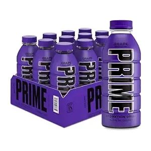 PRIME HYDRATION GRAPE 12 -16.9 FL.OZ. BOTTLES LOGAN KSI NEW/UNOPENED BB 11/2024