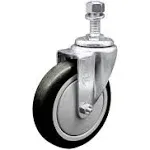 Service Caster 5 inch Black Polyurethane Wheel Swivel ½ inch Threaded Stem Caster SCC