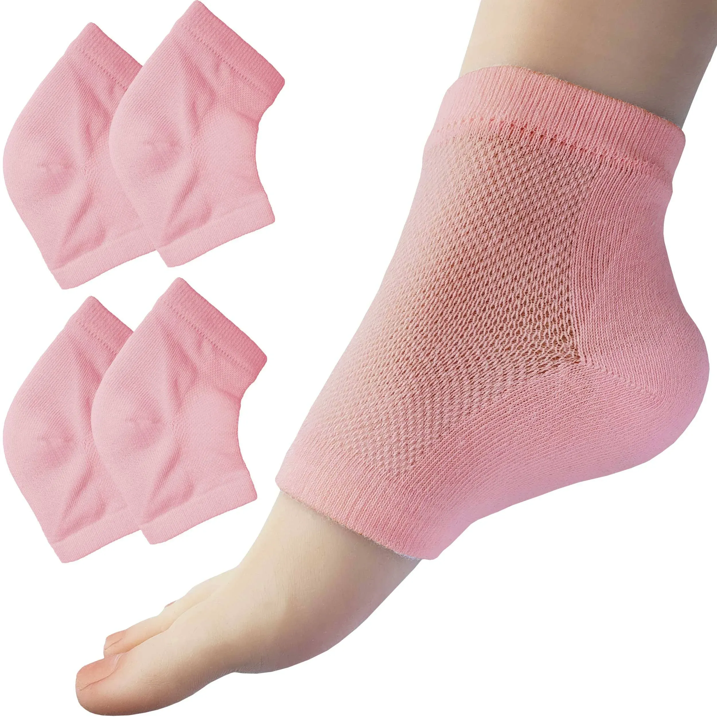 Chiroplax Vented Moisturizing Heel Socks Gel Lining Spa Sleeve Toeless Socks to ...