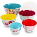 The Pioneer Woman Melamine Mixing Bowl Set, 10-Piece Set, Petal Party