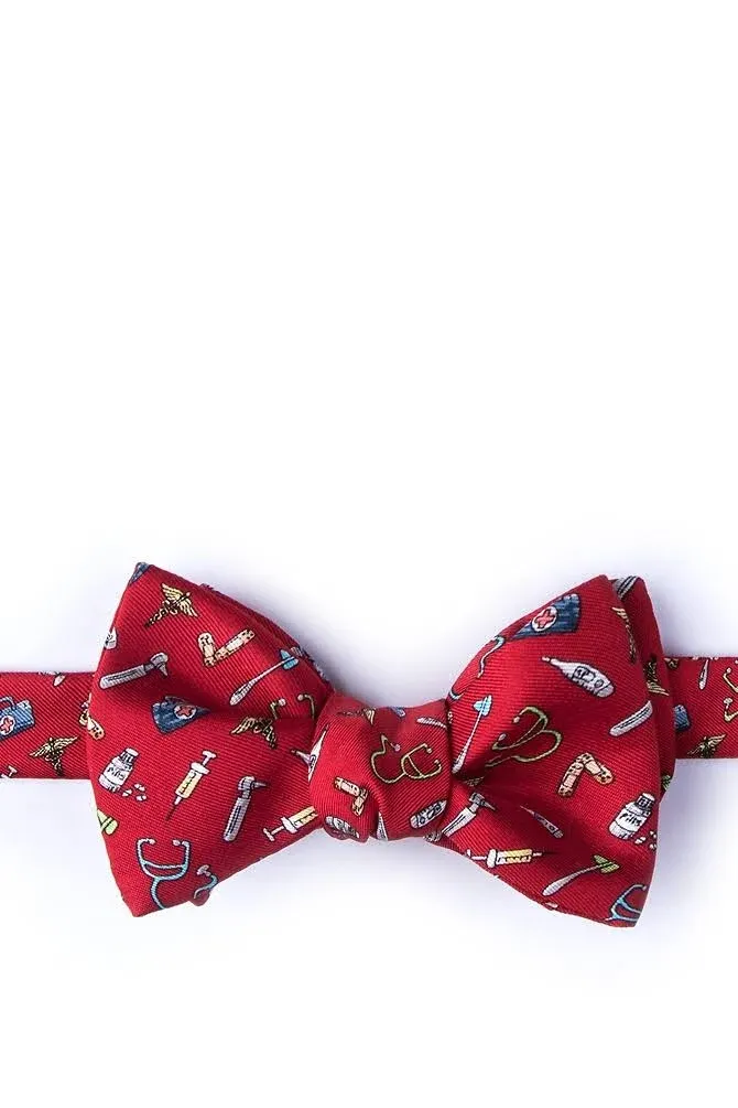 "Trust Me I'm A Doctor Red Self-Tie Bow Tie"