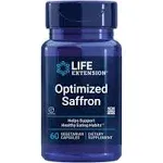 Life Extension Optimized Saffron, saffron extract, saffron supplement that helps you fight the urge to snack, non-GMO, gluten-free, vegetarian, 60 vegetarian capsules