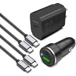 Super Fast Charger Type C Kit, VELOGK 25W PD PPS Wall/Car Charger for Samsung ...