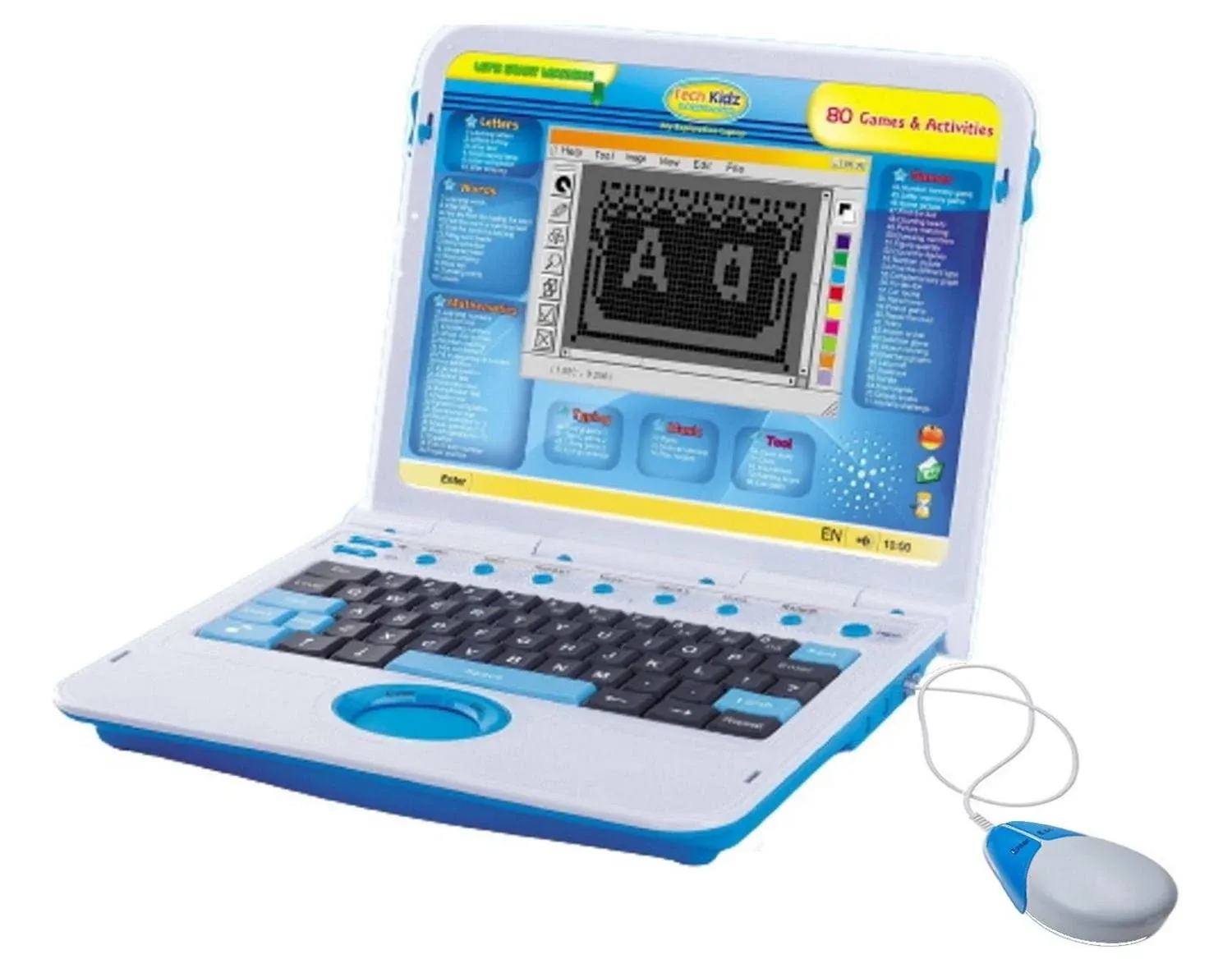 Tech Kidz Toy Computer Laptop  Computer, 80 Challenging Learning Activities 