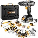 Cordless Drill Tool Kit Set: 20V Power Drill Tool Box with Battery Electric Dril