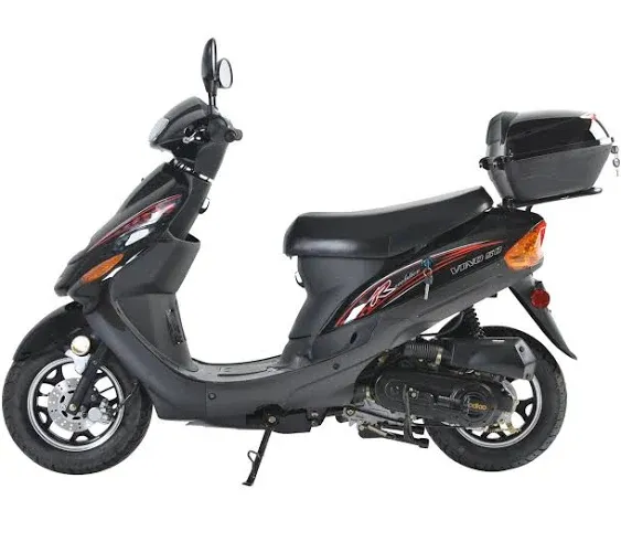 HHH Upgraded 50cc Scooter Fully Automatic for youth and adults 50cc / 49cc Gas Street Scooter Moped With Matching trunk ( Black)