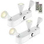 2 Pack Wireless Picture Light Battery Operated, LED Spotlight Indoor with Remote