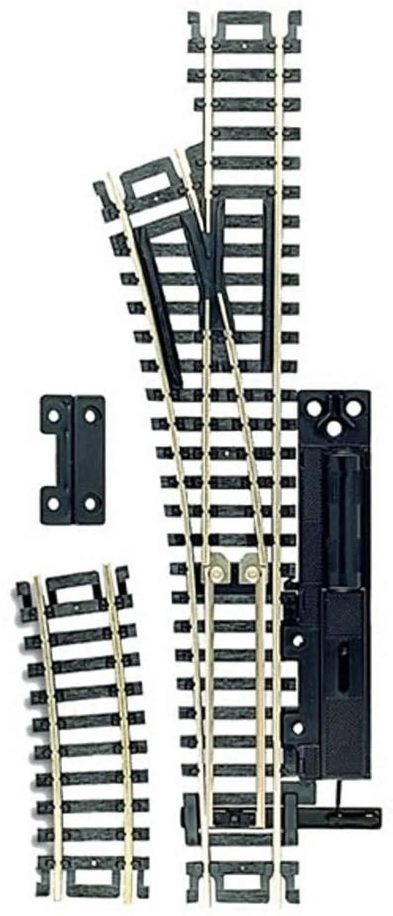 Atlas 860 HO-Scale Code 100 Left Manual Snap Switch Nickel Silver &amp; Black Ties