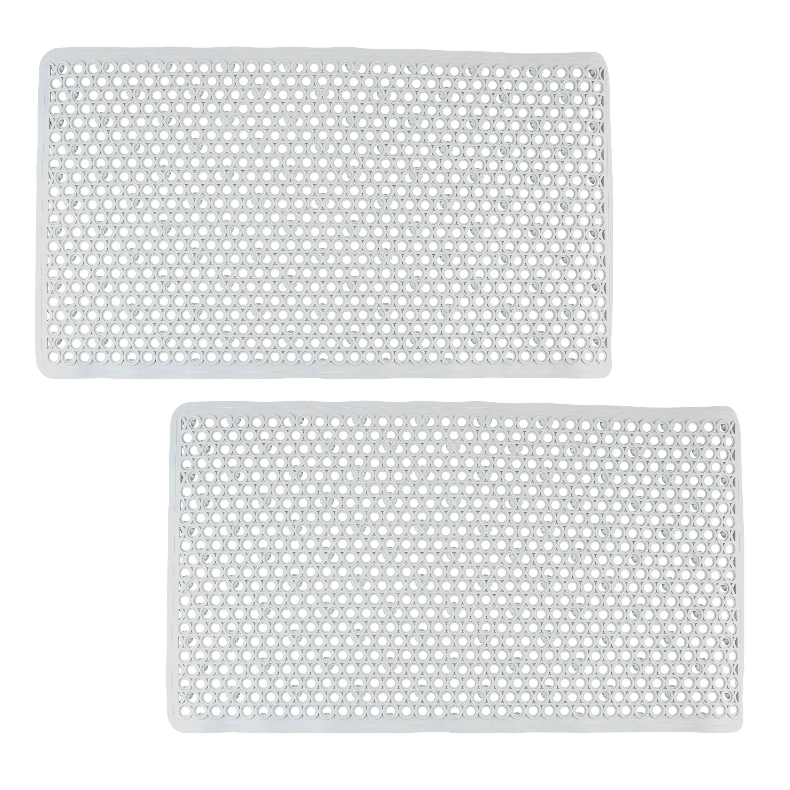 Bath Bliss 2 Pack Self-Draining Bath Mat - White - 28.25" x 16.14" x 0.2"