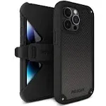 Pelican Shield Series - iPhone 13 Pro Max Case/iPhone 12 Pro Max Case [21ft Military Grade Drop Protection] [Wireless Charging Compatible] Protective Cover with Belt Clip Holster Kickstand - Black