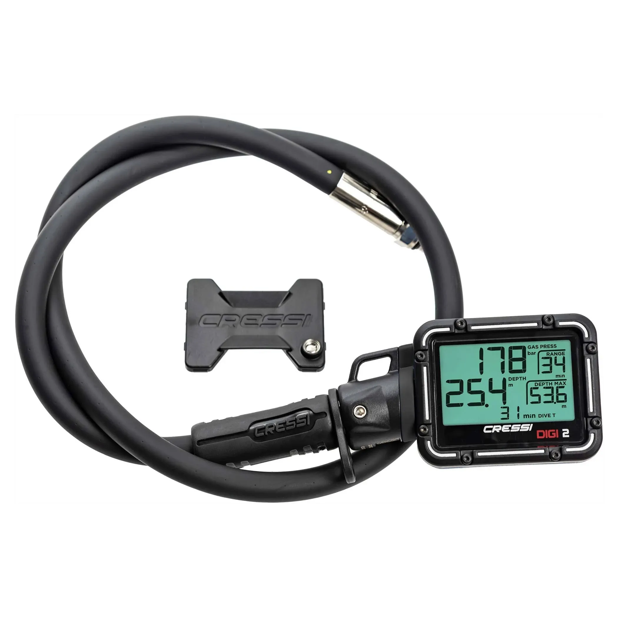 Cressi Digi2 Digital Depth & Pressure Gauges, Black