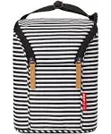 Skip Hop Insulated Breast Milk Cooler and Baby Bottle Bag - Black & White Stripe 24qt