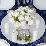 Efavormart 16" Round Glass Mirror Wedding Party Table Decorations Centerpieces - 4 PCS