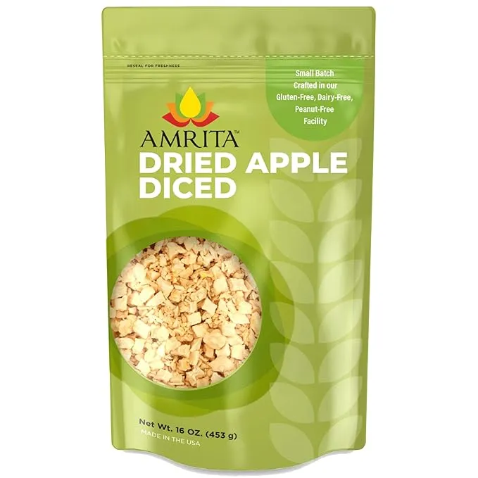 Amrita Health Foods Top 14 Allergy Free Dried Diced Apple