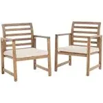 Emilano Set of 2 Acacia Wood Club Chair - Natural Stained - Christopher Knight Home