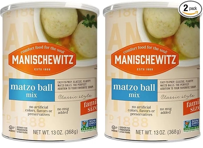 Manischewitz Family Size Original Matzo Ball Mix 13oz (2 Pack) in Resealable Container