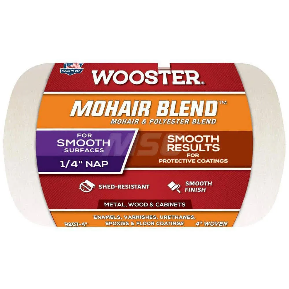 Wooster Genuine 4  Mohair Blend 1/4  Nap Roller Cover 2-Pack # R207-4-2PK