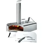 Henson Outdoor Pizza Oven Portable 12&#034; Stainless Steel Backyard Grill Wood Pelle