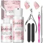 Saviland Instant Cuticle Remover Cream&Oil Kit Moisturizing Ultra-Fast Nail Cuticle Remover Cream with Nail clipper, Trimmer and Cuticle Pusher Quick