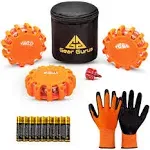 Gear Gurus LED Road Flares Kit - Flashing Warning Light Emergency Disc Beacon ...