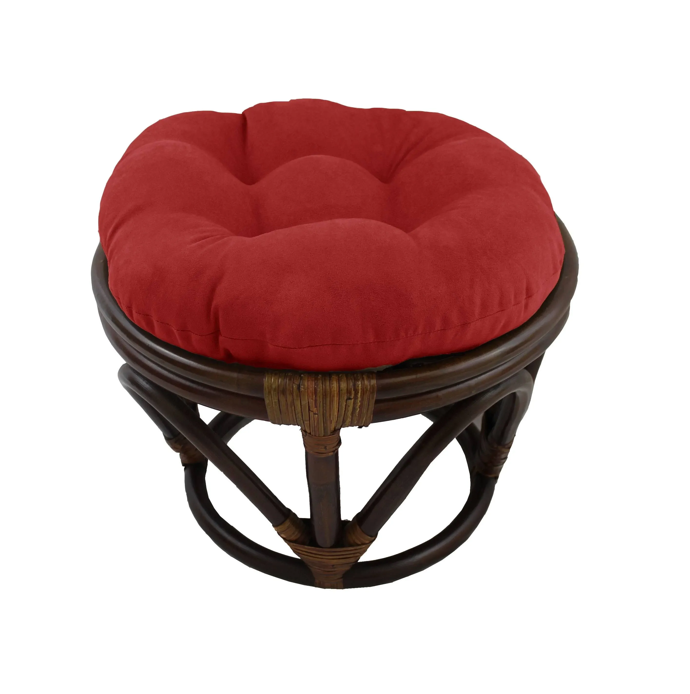 Blazing Needles 18-inch MicroSuede Footstool Cushion - Cardinal Red