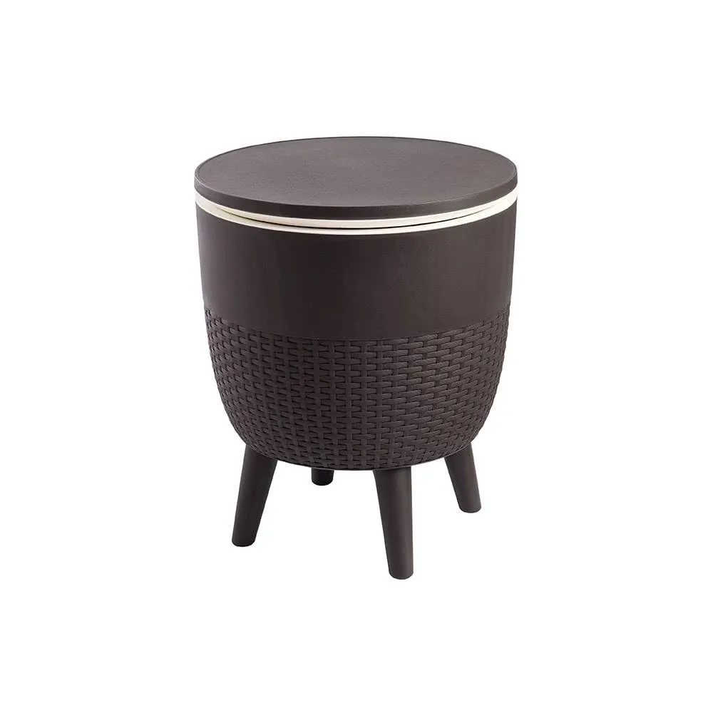 Lagoon Cancun Resin All Weather 2-in-1 Side Table and Cooler - Brown