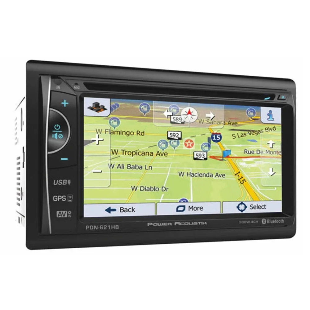 Power Acoustik 6.2" D.Din AM/FM/CD/DVD/USB/BT Navigation