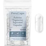 PureCaps USA - Empty Vegetarian Vegan Pullulan Pill Capsules Size 000, 1,000 Empty Separated Pullulan Pills, Clear, Non-GMO Certified, SLS Free, Gluten Free, Preservative Free Pill Capsules Empty