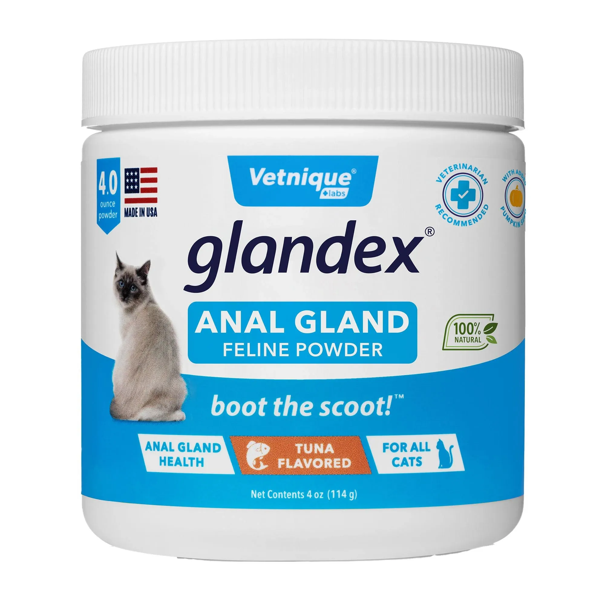 GLANDEX FELINE ANAL GLAND POWDER - TUNA FLAVOR 4 OZ