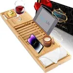 Bamboo Bathtub Caddy with Luxury Gift Box and Red Gifting，New free freight