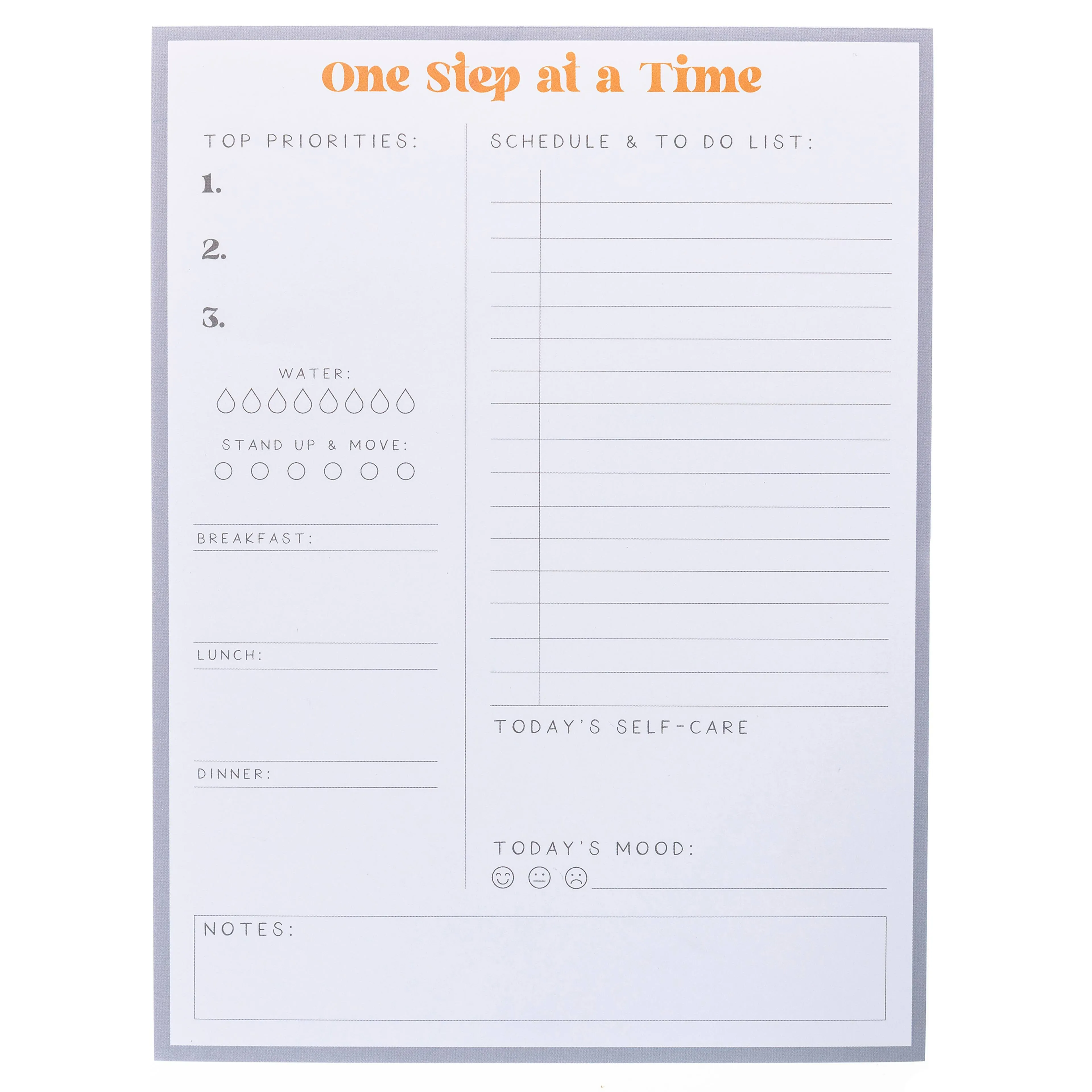 Graphique Self Care To-Do List Notepad | 150 Tear-Away Sheets | Task Planner | Daily Organizer | Memo Writing Pad | Priority Checklist | Undated | 6” x 8”