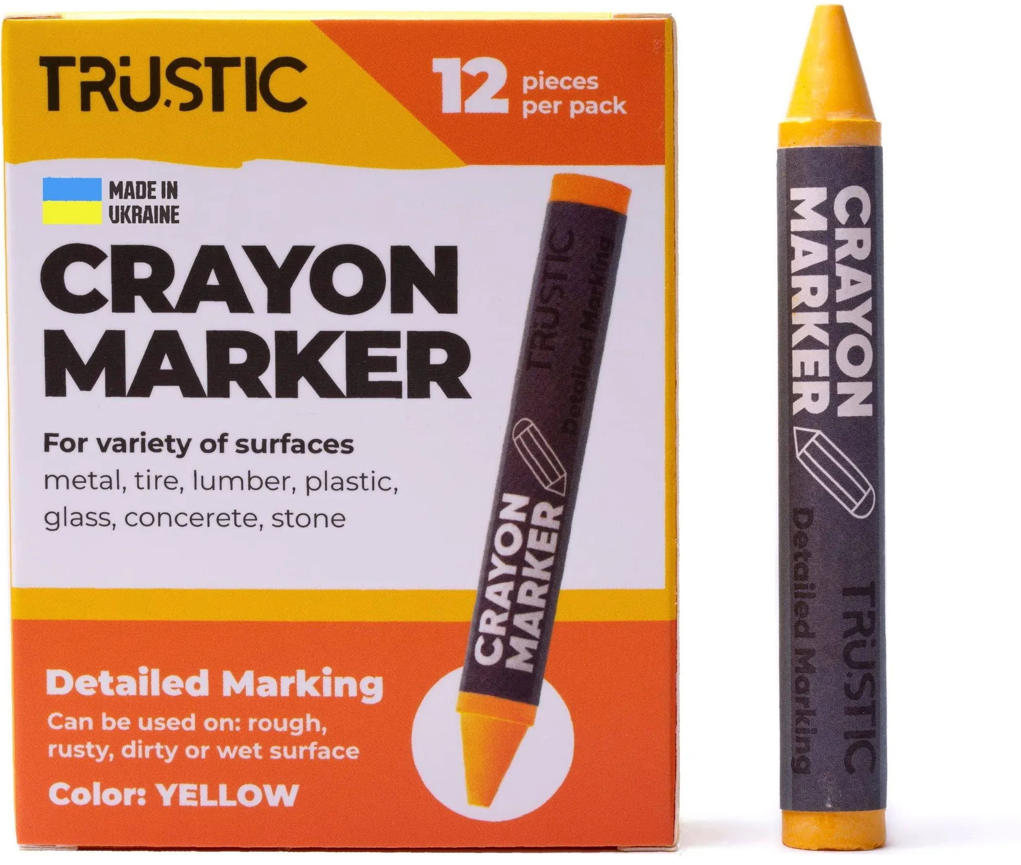 Trustic Universal Crayon Wax Marker for Industrial and Craft Detailed Marking on ...