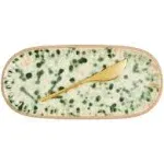 Mud Pie GREEN SPLATTER DISH SET/NWT