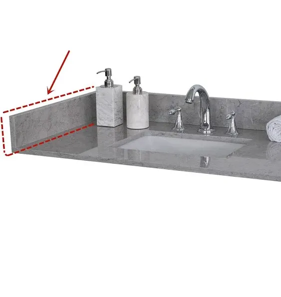 Montary 22"X4" Engineered Stone Vanity Top Side Splash, Calacatta Gray