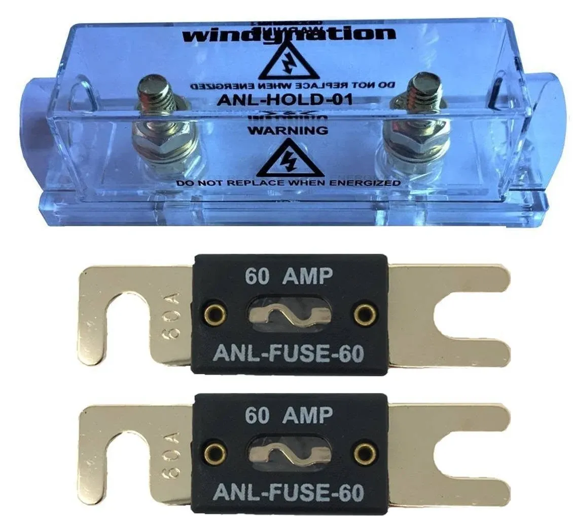 WindyNation ANL Fuse Holder + ANL Fuse (2pcs 60A Fuse)