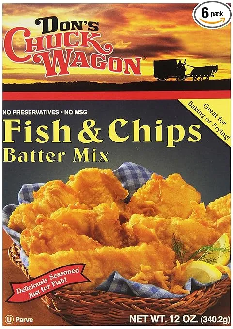 Dons Chuck Wagon Fish &amp; Chips Batter Mix, 12 Oz (Pack of 6)