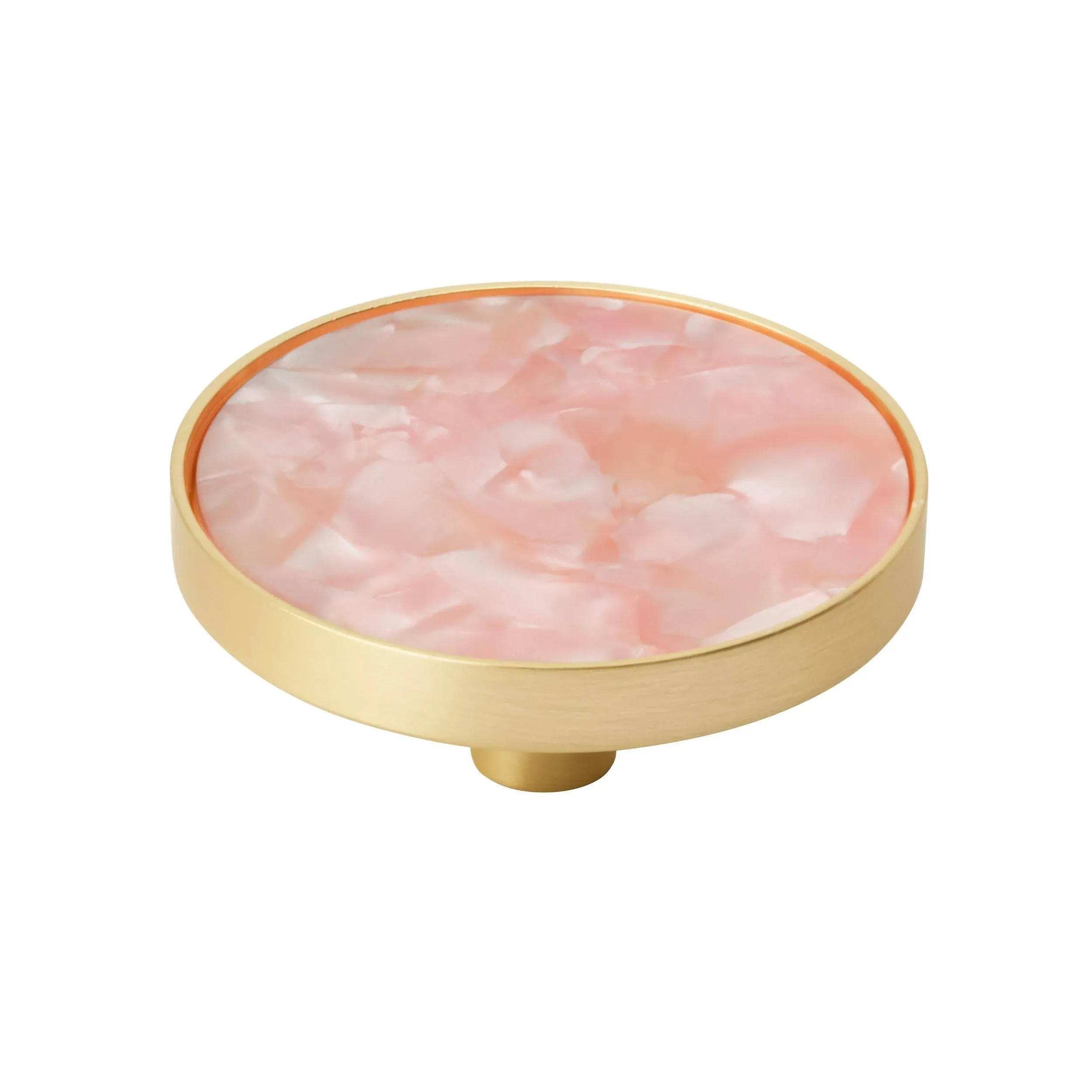 Accents Collection - 2 Inch (51Mm) Diameter Gold/Pink Cabinet Knob  (Sold As A Pair) by Amerock