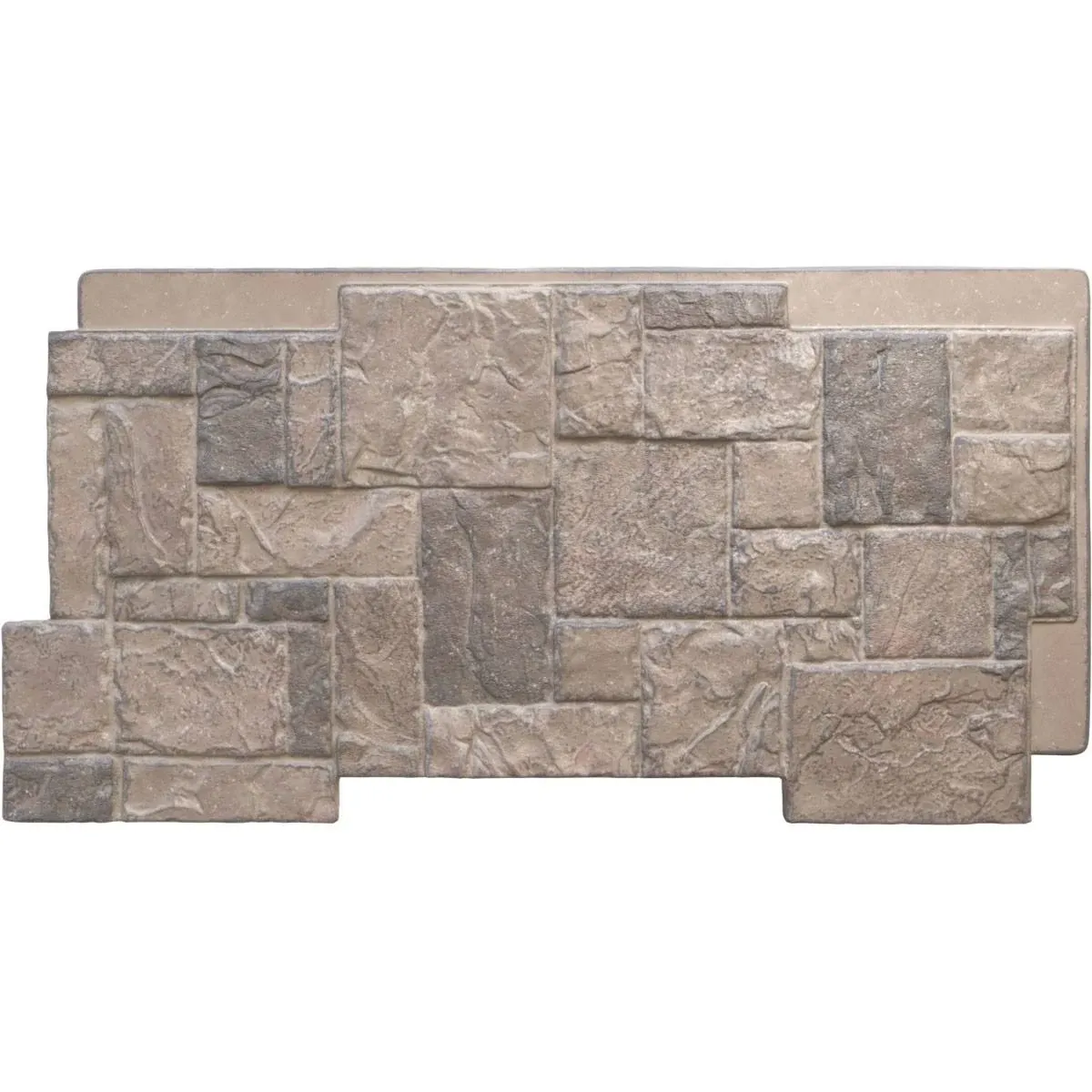 Ekena Millwork PNU24X48CRPO 49" W x 24 1/2" H x 1 1/4" D Castle Rock Stacked Stonewall Faux Stone Siding Panel, Polermo