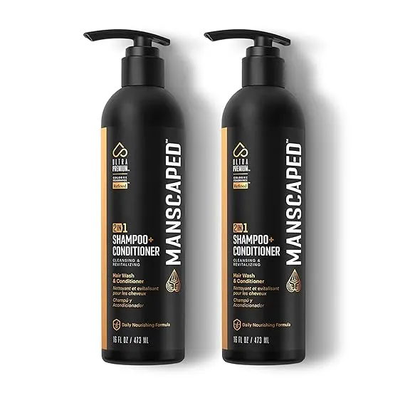 MANSCAPED 2-in-1 Shampoo Hair Wash &amp; Conditioner 16 oz. Aluminum Bottle NEW