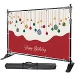 WinSpin 8' Backdrop Stand for Wedding Birthday Party Events Photography Photo Booth Display Backdrop Banner Stand with Carrying Bag