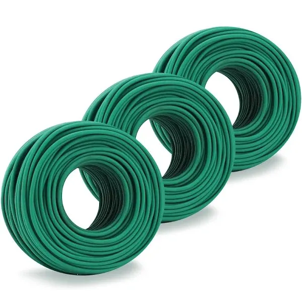 100 Feet Soft Tie for Plants 3 Pack Green Twist Garden Ties Gardening Supplie...