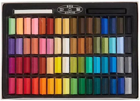 Mungyo Non Toxic Mungyo Soft Pastel Set of 64 Assorted Colors Square Chalk, Blue