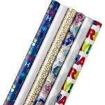 Hallmark 5JXW1745 All Occasion Wrapping Paper Bundle with Cut Lines On Reverse P