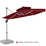 ABCCANOPY 9ft Patio Umbrella - Large Windproof Cantilever Umbrella with 360-degree Rotation,Outdoor Offset Round Umbrella for Backyard Garden Deck Pool, Burgundy