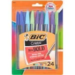 Bic Cristal Xtra Bold Stick Ballpoint Pen, Bold 1.6mm, Assorted Ink-barrel, 24-Pack