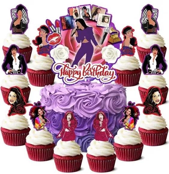 Valentina Buck Selena Party Supplies Cake Topper Cupcake Toppers Balloons Singer Birthday Favors Decorations for Boys Girls